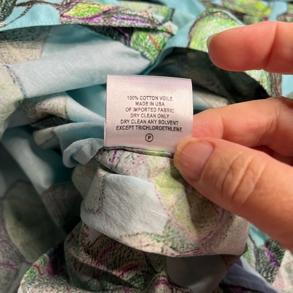 EUC ALA VON AUERSPERG- KATHE COTTON DRESS IN GREEN ISLAND. Size 6 - Picture 7 of 9